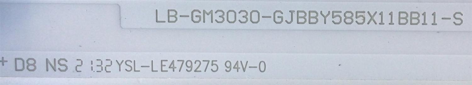 KIT DE LED'D PARA TV INSIGNIA (5 PIEZAS) / NUMERO DE PARTE LB-GM3030-GJBBY585X11BB11-S / 210BZ11D0B334BR02X / 58BB11 / LE479275 / 44T4T36GELAN / PANEL TPT580WR-U2T01D REV:S01B / DISPLAY CV580U2-T01 REV:02 / MODELO NS-58F301NA22 - Imagen 2